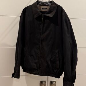 Claiborne Men's Microfiber Black Zip-Front Jacket